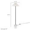 Modway Illusion Floor Lamp – Pleated Shade with Marble Base, Black – Modern Standing Lamp with Gold Stem and Fabric Drum Shade for Living Room - 2 of 4