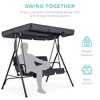 Best Choice Products 2-Person Outdoor Large Convertible Canopy Swing Glider Lounge Chair w/ Removable Cushions - 2 of 4