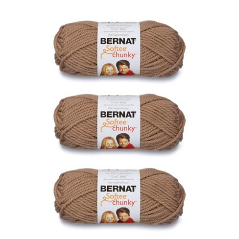 Bernat Softee Chunky Knitting Yarn in Brass | Size: 400g/14oz | Pattern: Knit | by Yarnspirations