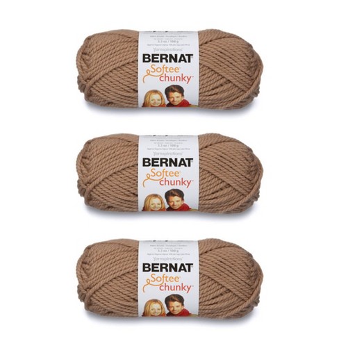 Bernat Softee Chunky Soft Taupe Yarn - 3 Pack Of 100g/3.5oz - Acrylic - 6 Super  Bulky - 108 Yards - Knitting/crochet : Target