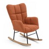 Rocking Chair, Teddy Upholstered Glider Rocker Chairs, Accent Chair Padded Seat with High Backrest Armchair for Living Room Bedroom - 4 of 4
