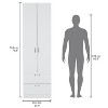 NicBex 76.80"H Armoire Wardrobe Closet Storage Cabinet with 2 Doors & Shelves & 2 Drawer for Bedroom - 3 of 4