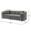 NicBex 87.25 Inch Modern Velvet Curved Sofa with 2 Throw Pillows for Living Room,Bedroom,Office,Apartment - 3 of 4