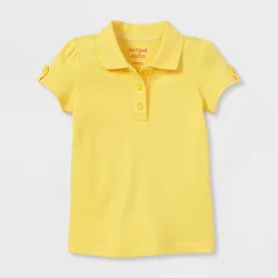 Toddler Girls' Short Sleeve Interlock Uniform Polo Shirt - Cat & Jack™ Yellow