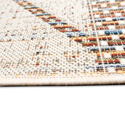 Ivory Diamond Flat Woven Synthetic Indoor/Outdoor Rug 1'11" x 7'6"