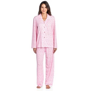 Casual Nights Women's Long Sleeve Rayon Button Down Pajama Set - 1 of 4
