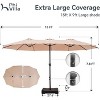15ft Rectangular Patio Umbrella with Base - Large Outdoor Market Umbrella with Crank Handle & UV Protection for Pool/Backyard - 2 of 4
