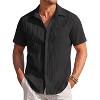 COOFANDY Mens Casual Shirts Short Sleeve Button Down Shirts Fashion Textured Summer Beach Shirt - 2 of 4