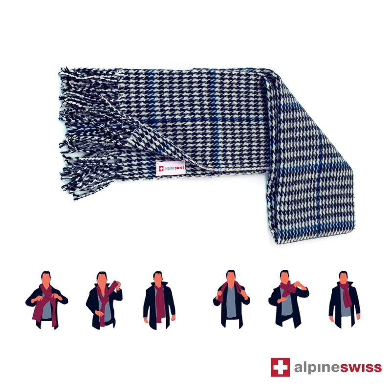 Alpine Swiss Mens Plaid Scarf Softer Than Cashmere Scarves Winter Shawl, 3 of 4