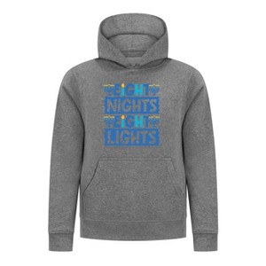 Everyday Kids Hanukkah Collection “Eight Nights Eight Lights” Pullover Hoodie – Holiday Sweatshirt - 1 of 4