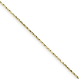 Black Bow Jewelry 0.9mm 10k Yellow Gold Solid Diamond Cut Cable Chain Necklace - 1 of 4