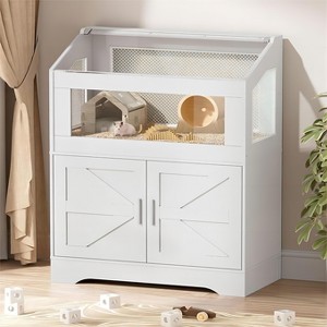 Hamster House, Hamster Home with Storage Cabinet and Accessories, Play and Resting Place for Small Animals, Guinea Pigs, Hedgehogs, And Sand Rats - 1 of 4