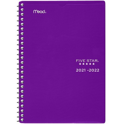 2021-22 Customizable Academic Weekly/Monthly Planner 5.5" x 8.5" Purple - Five Star