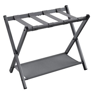 SONGMICS Luggage Rack with Fabric Storage Shelf Suitcasa Stand for Guest Room Bedroom Folding - 1 of 4