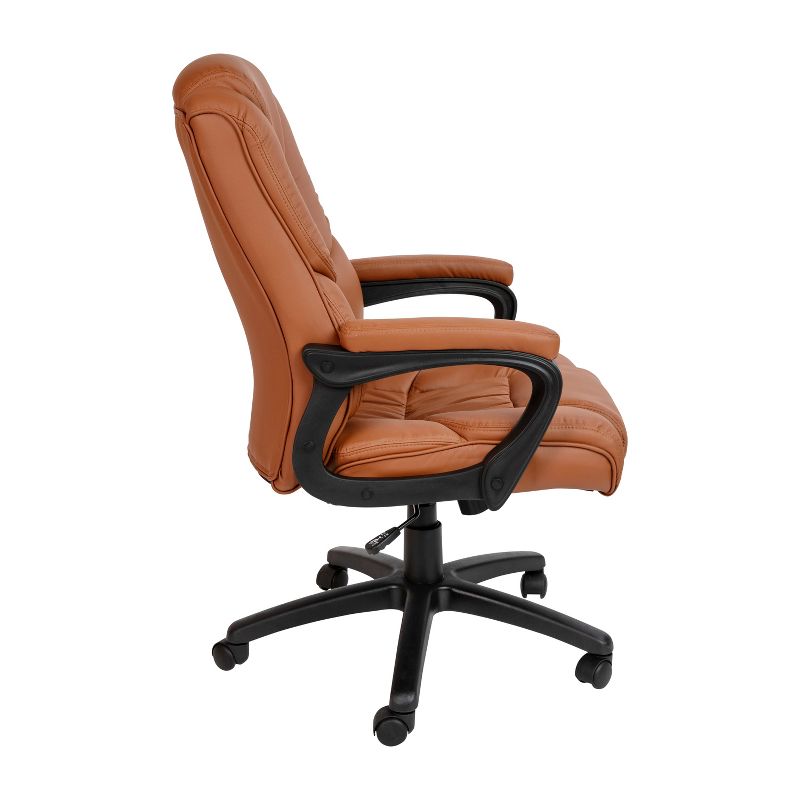 Flash Furniture Flash Fundamentals Big & Tall 400 lb. Rated LeatherSoft Swivel Office Chair with Padded Arms, 4 of 15