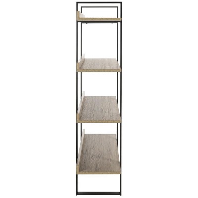 Belgium-Inspired Oak & Black Iron 4-Tier Etagere