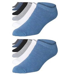 JAMES FIALLO Men's 12-Pairs Performance Low Cut Athletic Sleek Solid Color Navy White And Gray Sport Socks - 1 of 1