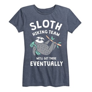Women's - Instant Message - Sloth Hiking Short Sleeve Graphic T-Shirt - 1 of 4