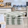 PiccoCasa 100% Cotton Buffalo Pattern Style Tea Coffee Towel Sets Green 6 Pcs - 2 of 4
