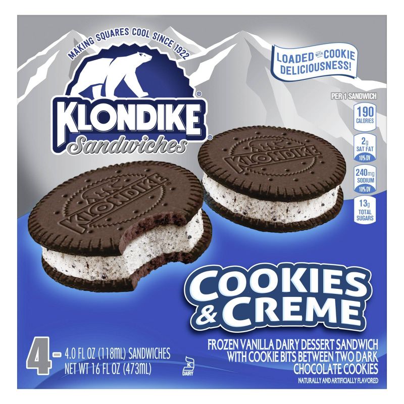 Klondike Cookies &#38; Cr&#232;me Sandwiches Frozen Dairy Dessert - 4pk, 3 of 9