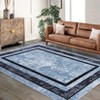 Thin Oriental Washable Rug for Bedroom, Non-Slip Stain Resistant Foldable Large Carpet Pet & Kids Friendly for Dining Room - 2 of 4