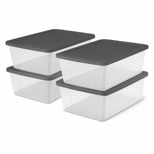 Homz Plastic Multipurpose Stackable Storage Container Bins with Secure Latching Lid for Home and Office Organization - 1 of 4