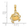 Black Bow Jewelry 14k Yellow Gold Crab Pendant, 12 x 19mm - 4 of 4