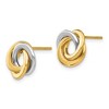 Black Bow Jewelry 11mm Two Tone Love Knots Post Earrings in 14k Gold - 2 of 4