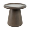 Modern Accent Table with Mango Wood and Marble Top - Round Drum Base - Modern Sculptural Stone Wood Accent Furniture for Home Decor - 2 of 4