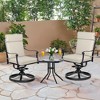 Aoodor Outdoor High Back Dining Chair Cushion Set, Water Proof & Stain Resistant, Polyester Fabric Cover with Ties and Zipper, Set of 2 - 2 of 4