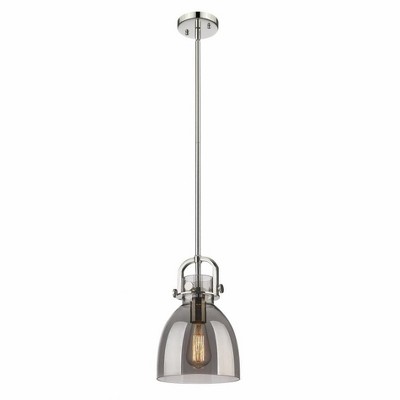Newton Bell - 1 Light Stem Hung Pendant In Industrial Style-11.75 Inches Tall and 8 Inches Wide