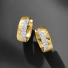 Ross-Simons 0.50 ct. t.w. Scattered Diamond Hoop Earrings in 18kt Gold Over Sterling - 4 of 4