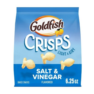Goldfish Crisps Salt & Vinegar Flavored Baked Chip Crackers, 6.25 oz Bag, Pack of 2