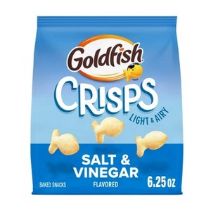 Goldfish Crisps Salt & Vinegar Flavored Baked Chip Crackers, 6.25 oz Bag, Pack of 2 - 1 of 4