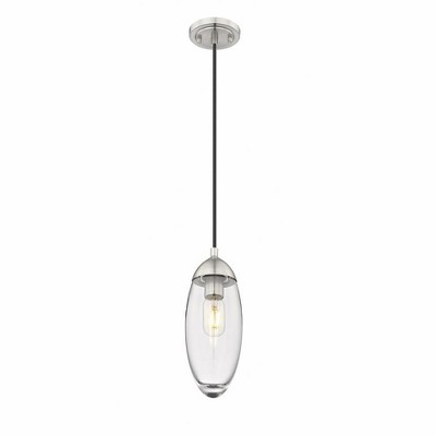 Arden Brushed Nickel Teardrop Glass Pendant Light