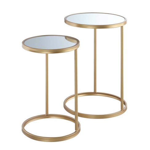 Gold Coast Mirrored Nesting End Tables Mirror/Gold - Breighton Home : Target