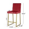 Set of 2 Bar Stools Velvet Counter Bar Stools with Metal Frame,Bar Chairs for Dining Rooms,Kitchens Islands-Christopher Knight Home - 3 of 4