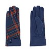 CTM Women's Plaid Touchscreen Gloves with Button Detail - 2 of 4