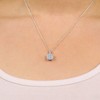 GILDED Lab Diamond (SI1-SI2 Clarity, F-G Color) and Sterling Silver Round & Pear Shape Pendant with 18 inch Cable Chain and Spring Ring Clasp - 3 of 4