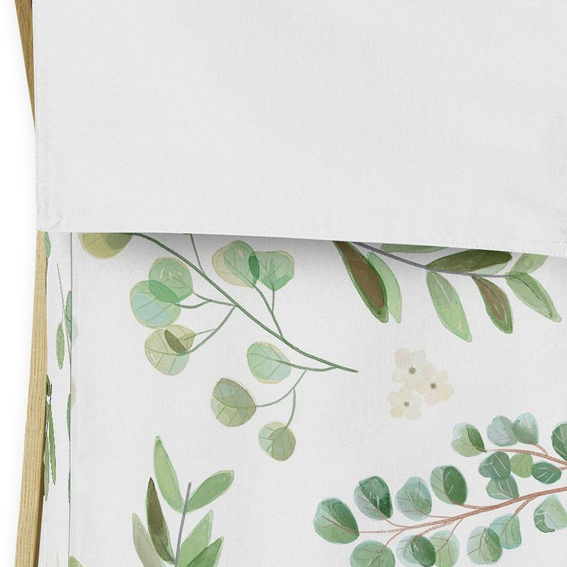 Sweet Jojo Designs Girl Laundry Hamper Botanical Leaf Green and White, 3 of 6