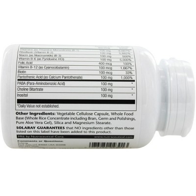 Solaray Vitamin B-complex 100 Mg Capsule 100ct : Target