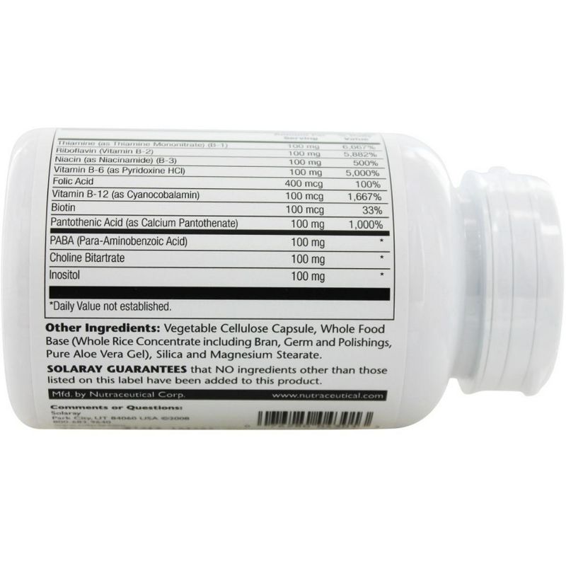 Solaray Vitamin B-Complex 100 mg Capsule 100ct, 3 of 4