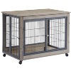 Gulches Furniture-Style Dog Crate Side Table on Wheels with Double Doors & Lift Top - 3 of 4