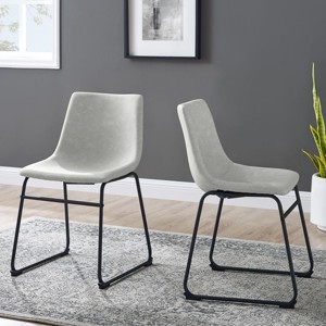Quality Faux Leather Dining Chair Set Of 2-Cuddlewood - 1 of 4