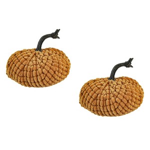 Whisen Set of 3, 4.8x4.8x4.8"H Pumpkin, Pumpkin Ornament Decor for Harvest Festival Fall Festival & Thanksgiving - 1 of 4