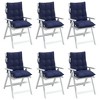 vidaXL Lowback Chair Cushions 6 pcs Navy Blue Oxford Fabric - 4 of 4
