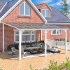 CLIHOME 14 ft. x 12 ft. Outdoor Lean to Gazebo Hardtop Wall Mounted Pergola with Polycarbonate Patio Cover for Patio Lawn - 2 of 4