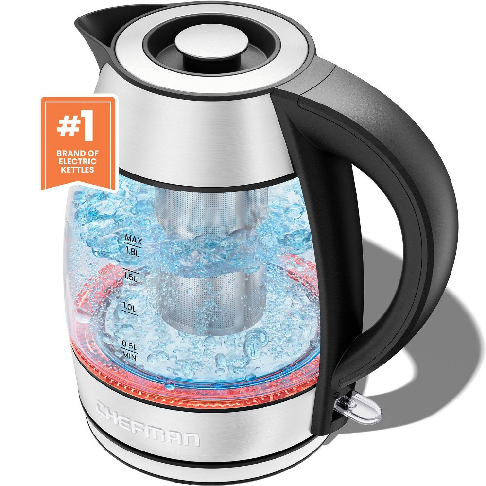 Photos - Kettle / Teapot Chefman 1.8L Rapid-Boil Kettle with Keep Warm and Tea Infuser - Stainless