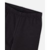 Deux par Deux Girl Organic Cotton Capri Legging Black and Small Flower - 4 of 4