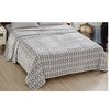 Plazatex Luxurious Ultra Soft Lightweight Peralto Printed Bed Blanket White/Grey 90" x 90" - 2 of 4